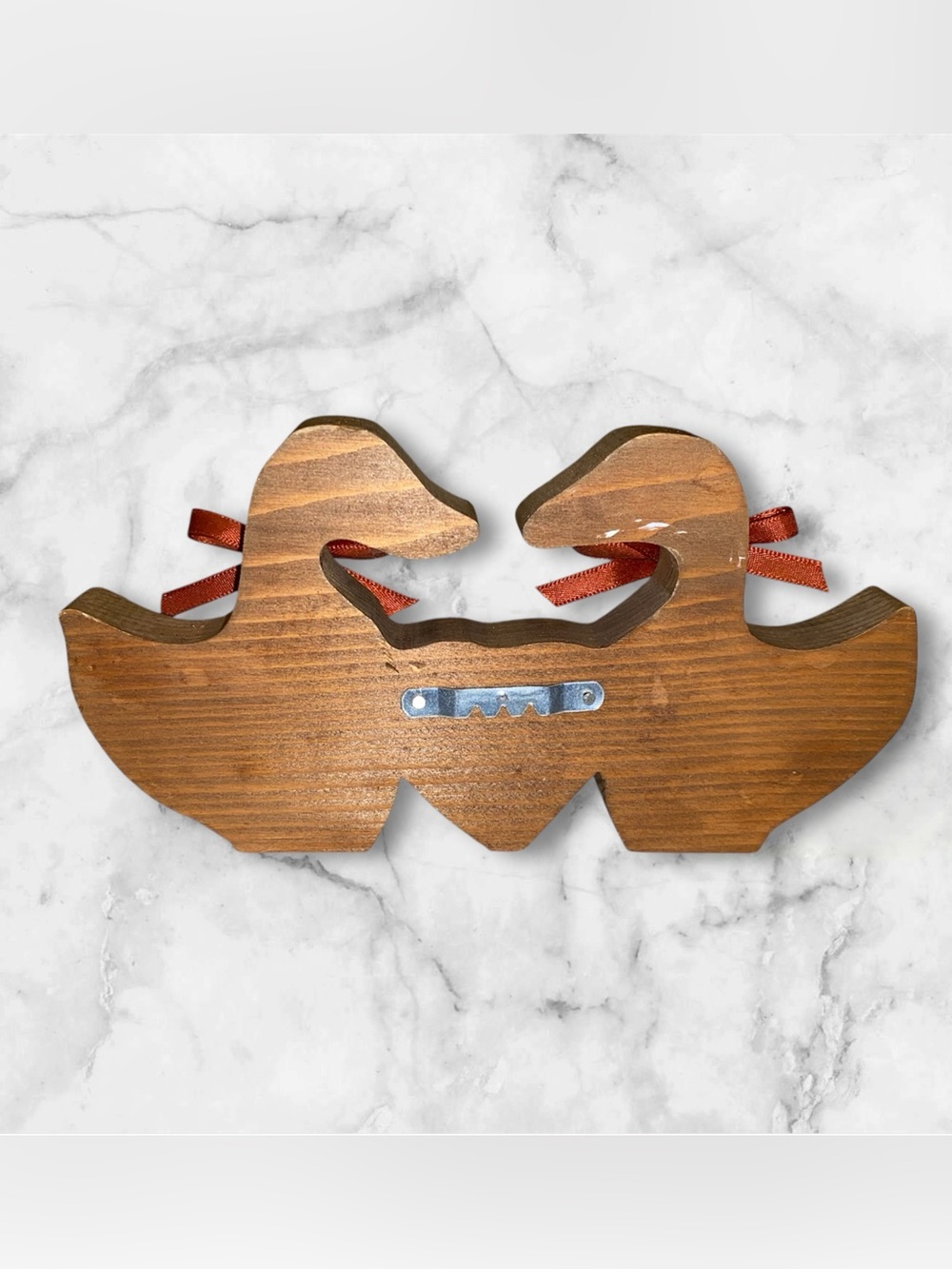 Wooden Duck Wall Hook with Red Ribbon Accent - Picture 3 of 4